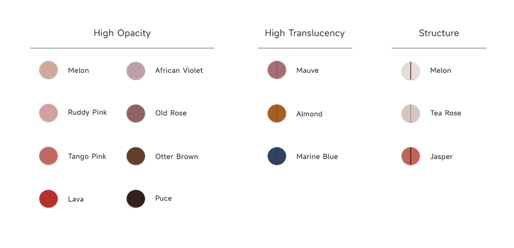 BAOT Dental Stain and Glaze Color Display